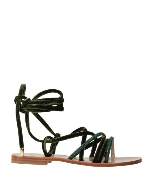 Paola Fiorenza Black Dark Sandals Textile Fibers