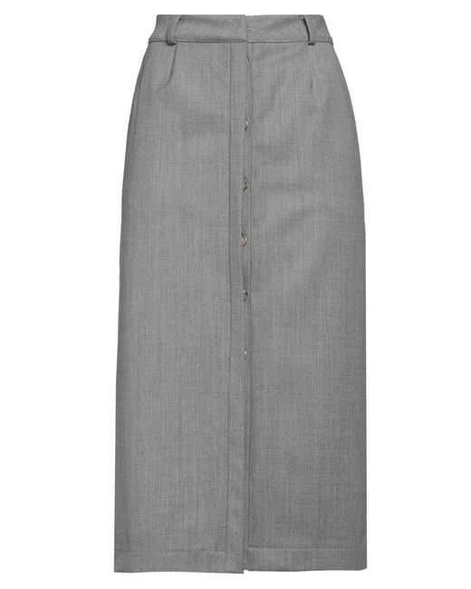 Crida Milano Gray Midi Skirt Virgin Wool, Lyocell