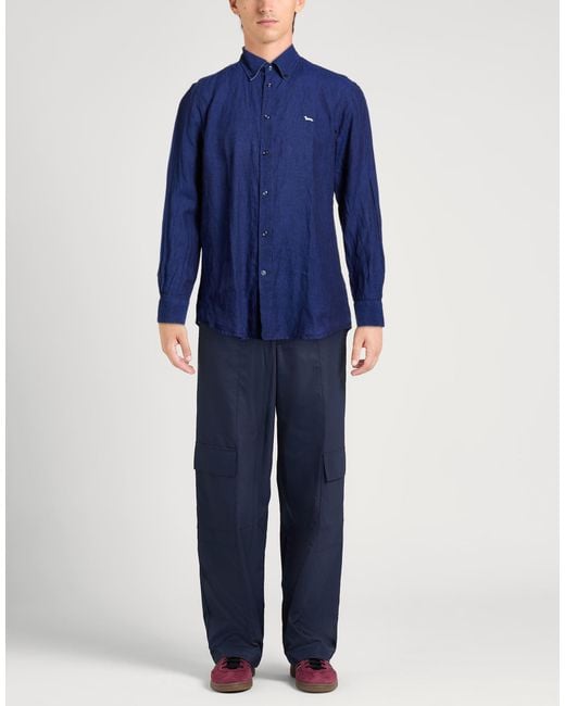 Harmont & Blaine Blue Shirt Linen for men