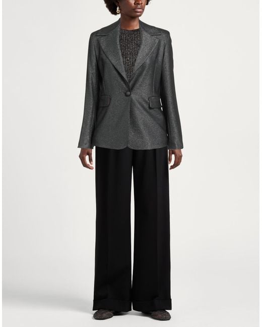 Cristinaeffe Black Blazer Polyester, Viscose, Elastane, Metal