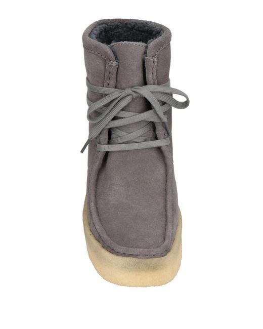 Clarks Gray Ankle Boots Leather