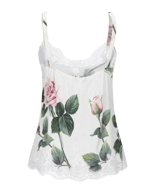 Dolce & Gabbana White Ivory Top Silk, Cotton, Elastane, Polyamide