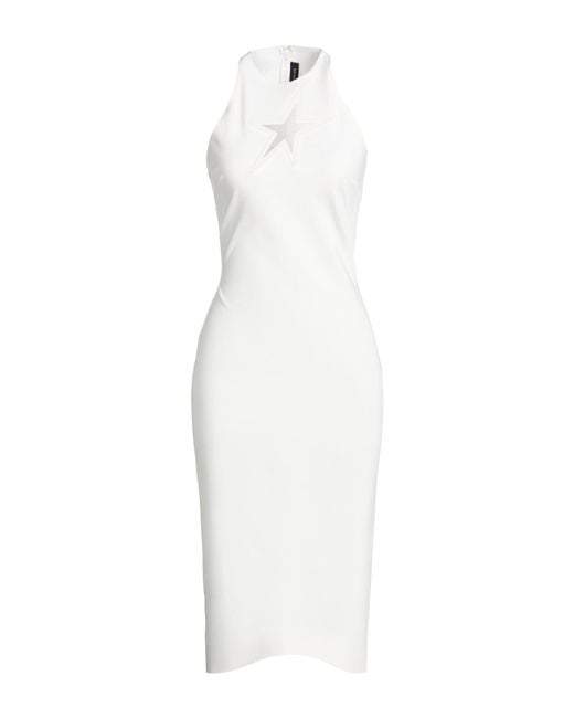 Mugler White Midi Dress Recycled Polyamide, Elastane