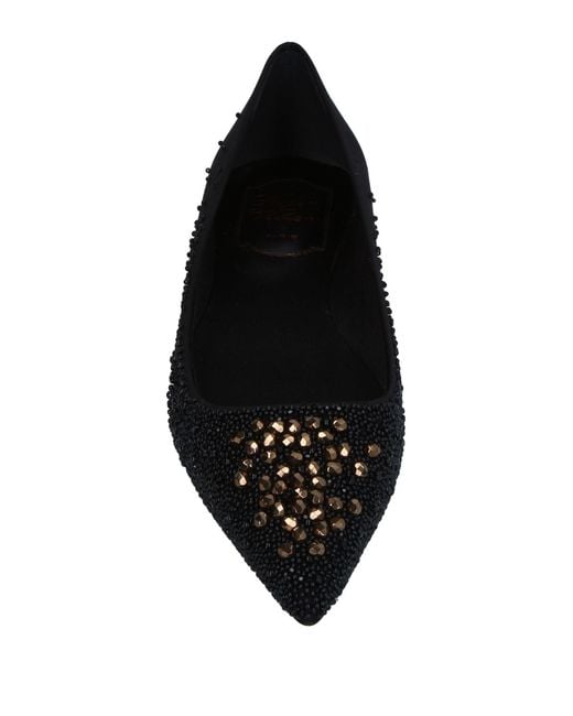 Roger Vivier Black Ballet Flats Textile Fibers