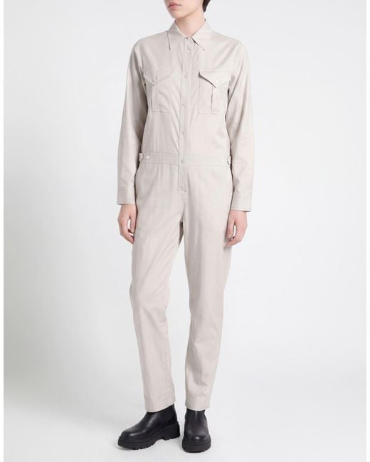 Eleventy White Jumpsuit Wool, Viscose, Elastane