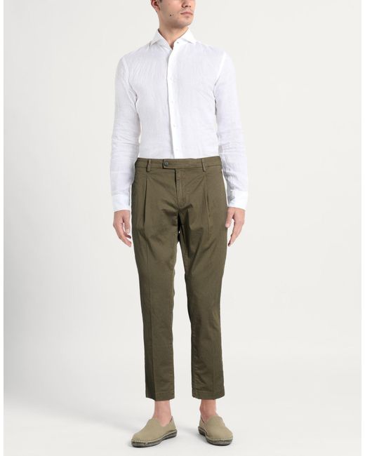 BRO-SHIP Green Pants Cotton, Elastane for men