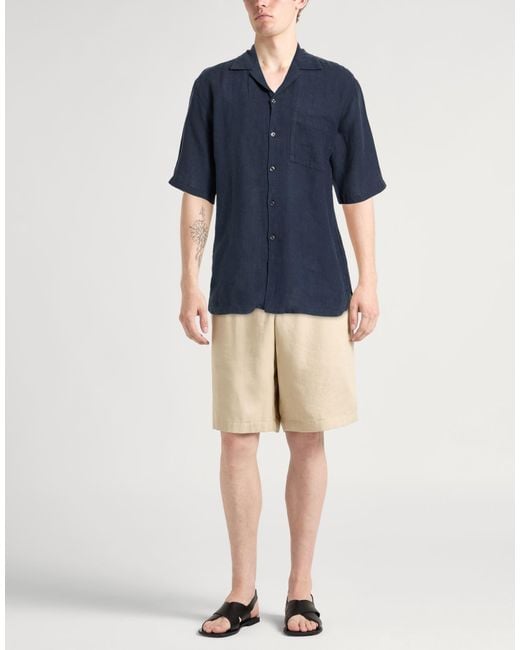 120% Lino Blue Shirt for men