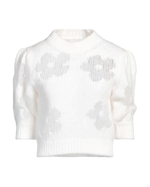 CECILIE BAHNSEN White Sweater Alpaca Wool, Recycled Polyamide, Wool, Polyamide, Virgin Wool