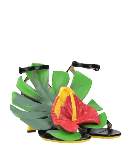 Loewe Green Sandals Leather