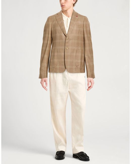 Isaia Natural Camel Blazer Wool for men