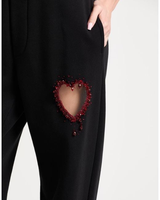 DSquared² Black Pants Cotton, Elastane, Glass