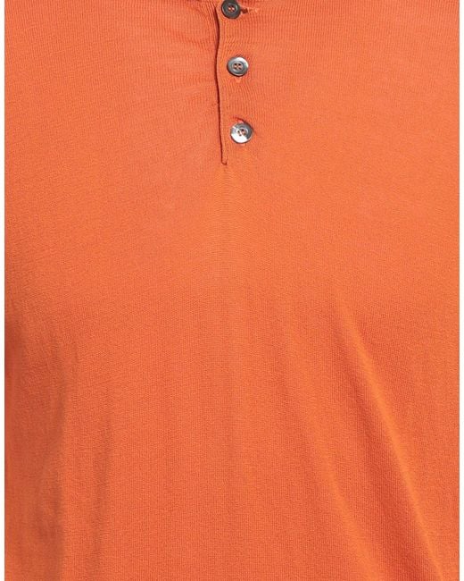 Alpha Studio Orange Polo Shirt Cotton for men
