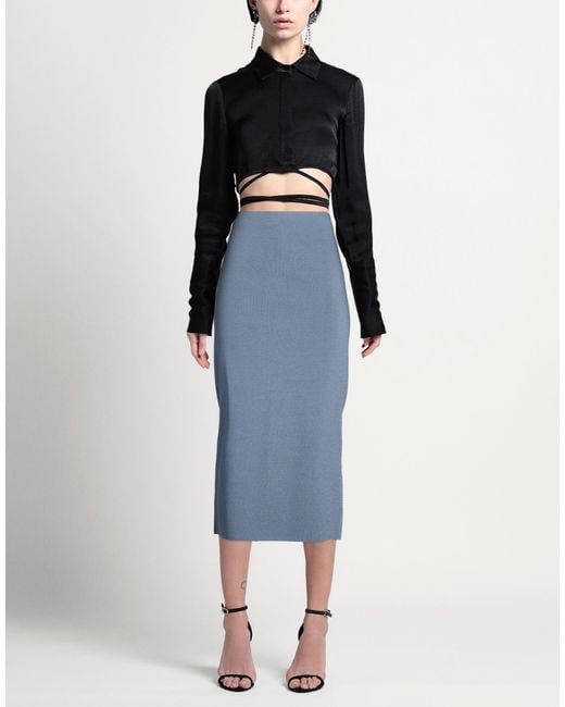 Fabiana Filippi Blue Midi Skirt Viscose, Polyester