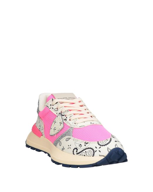 Philippe Model Pink Fuchsia Sneakers Leather, Textile Fibers