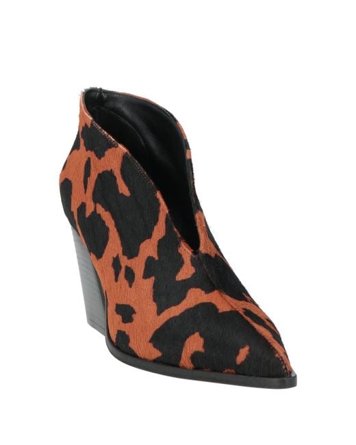 PAOLO MATTEI Brown Ankle Boots Calfskin