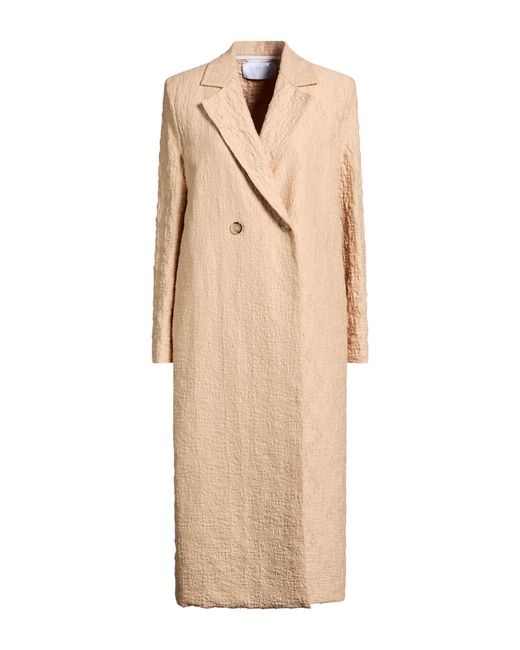 Harris Wharf London Natural Overcoat & Trench Coat Cotton, Polyamide, Elastane