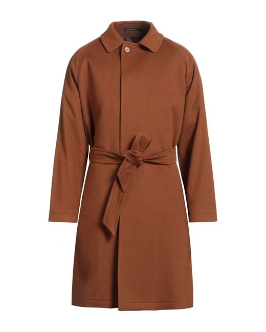 Tagliatore Brown Coat Virgin Wool, Cashmere for men
