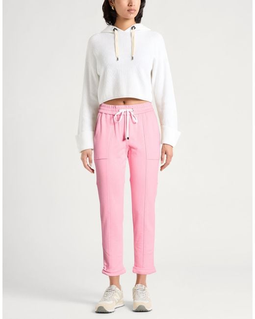 Peserico Pink Pants Cotton, Elastane