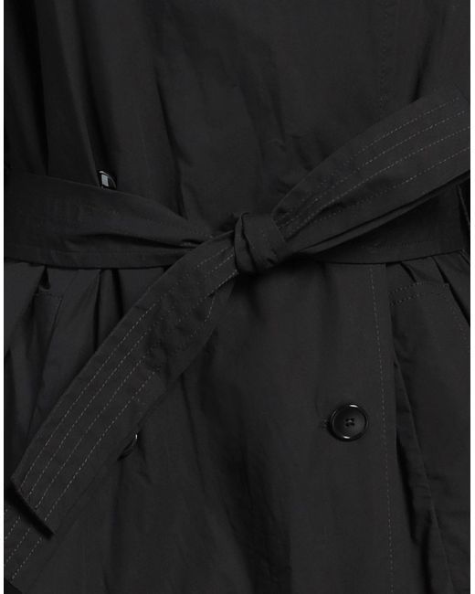 Barena Black Overcoat & Trench Coat Cotton, Elastane