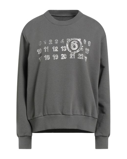 MM6 by Maison Martin Margiela Women's Gray Sweatshirt Cotton