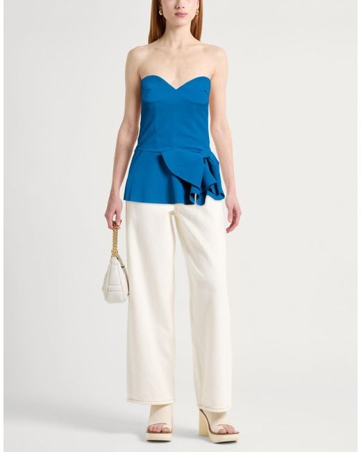 La Petite Robe Di Chiara Boni Blue Top Polyamide, Elastane