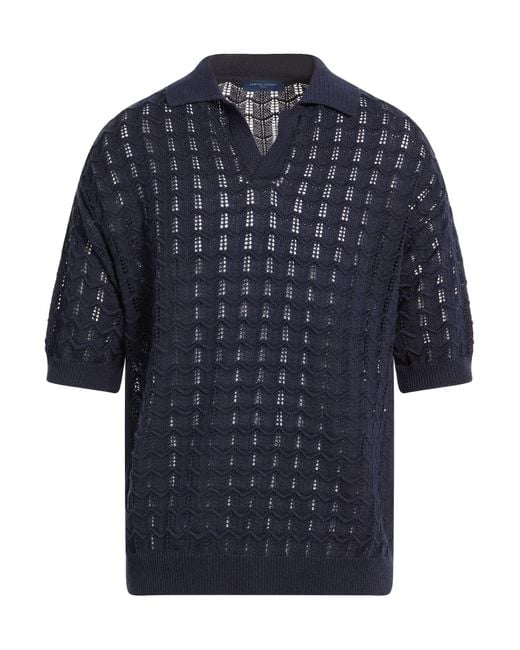 Daniele Fiesoli Blue Midnight Sweater Linen, Cotton for men