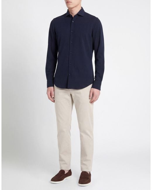 Paul & Shark Blue Shirt Nylon, Elastane for men
