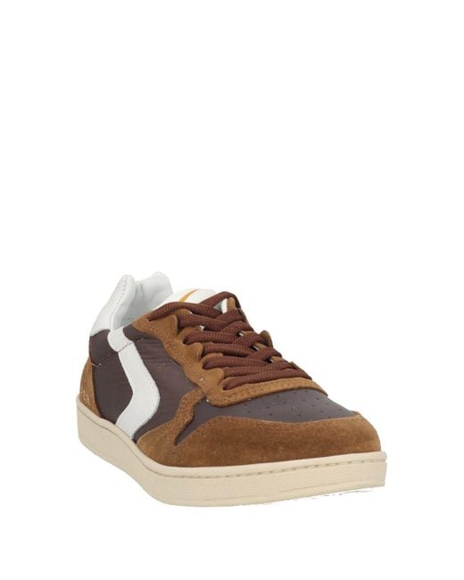 Valsport Brown Khaki Sneakers Leather, Textile Fibers for men