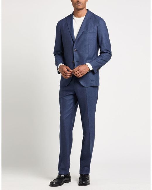 Boglioli Blue Suit Virgin Wool for men
