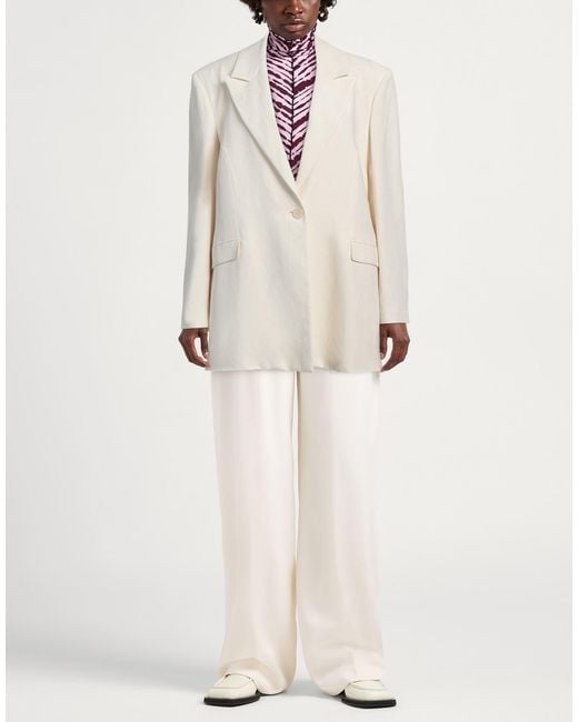 Patrizia Pepe White Blazer Viscose, Linen