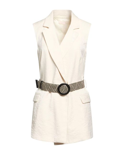 Liu Jo White Blazer Viscose, Polyester