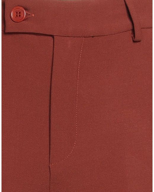 Hanita Red Pants Polyester, Wool, Elastane