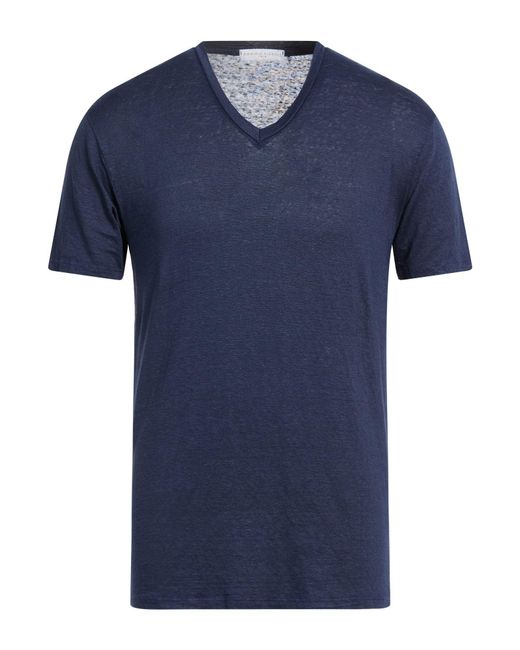 Daniele Fiesoli Blue T-Shirt Linen, Elastane for men