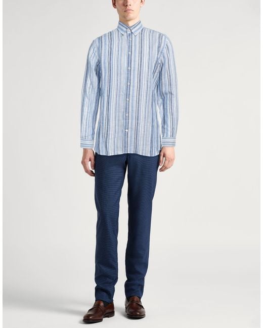 Hackett Blue Shirt Linen for men