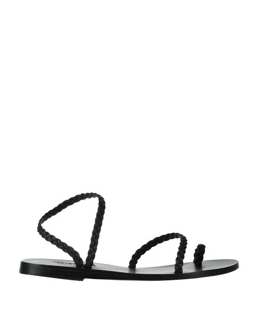 Ancient Greek Sandals Black Thong Sandal