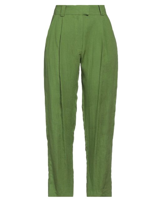 Niu Green Military Pants Linen