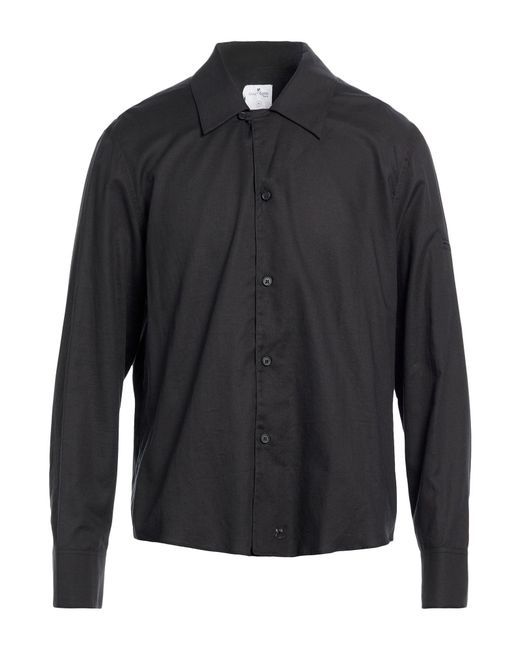 Courreges Black Shirt Cotton, Silk for men