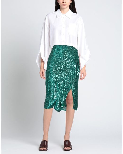 Pinko Green Midi Skirt