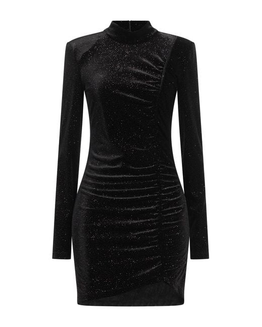 Patrizia Pepe Black Mini Dress Polyester, Elastane