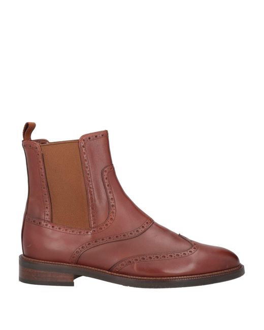 Pertini Brown Rust Ankle Boots Leather
