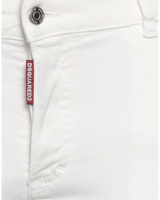 DSquared² White Jeans Cotton, Elastomultiester, Elastane