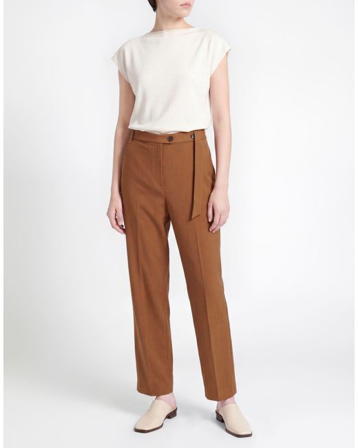 Diana Gallesi Brown Camel Pants Polyester, Viscose, Elastane