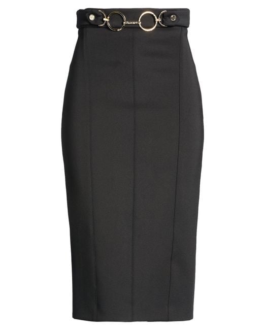 alma sanchez Black Midi Skirt Polyester, Elastane