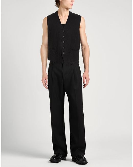 Masnada Black Tailored Vest Cotton for men