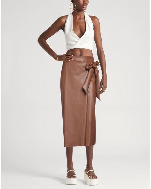 Toy G. Brown Midi Skirt Polyurethane