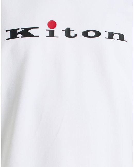 Kiton White Sweatshirt Cotton, Elastane for men