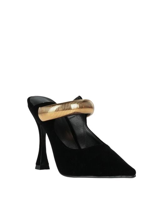 Lola Cruz Black Mules & Clogs Textile Fibers