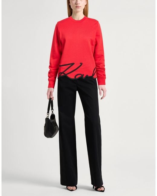 Karl Lagerfeld Red Sweatshirt Organic Cotton, Recycled Polyester