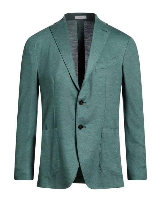 Boglioli Green Blazer Cashmere, Silk for men