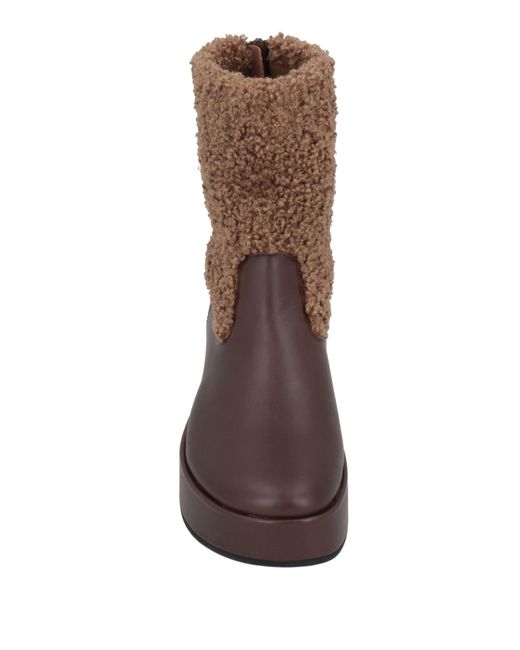 HABILLÈ Brown Dark Ankle Boots Textile Fibers